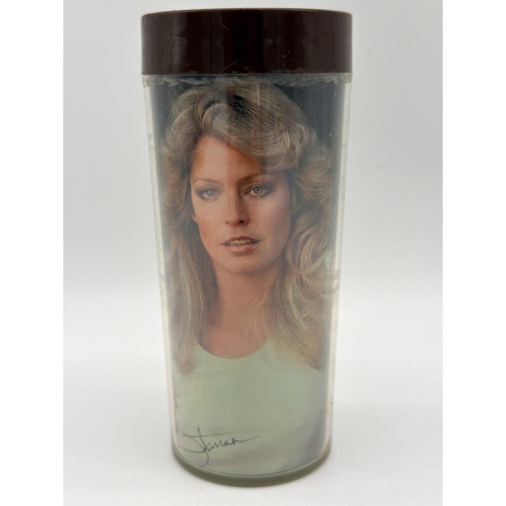1977‎ CHARLIE'S ANGELS Thermo-Serv Tumbler Drink Glass Cup FARRAH FAWCETT Read